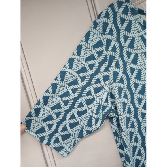 NWOT LuLa Roe Dress Women's SZ L Casual Nautical Rope Pattern Blue Shift Beachy - Picture 4 of 16
